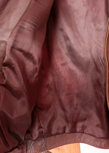 Kemer Detaylı Kahverengi Erkek Deri Ceket - Görsel 8