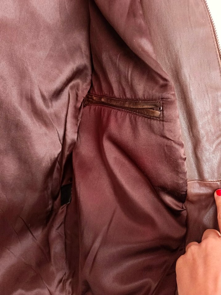 Kemer Detaylı Kahverengi Erkek Deri Ceket - Görsel 4