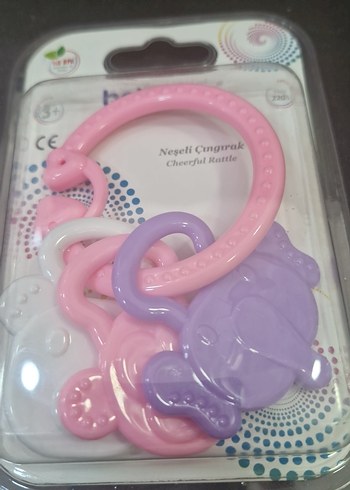 Pastel Pembe Diş Kaşıyıcı ve Çıngırak