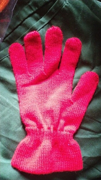 Kadın kız çocuğu eldiven kırmızı kışlık kıyafet örme eldiven
