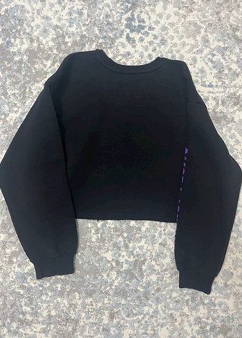 Kadın Mor Baskılı Uzun Kollu Sweatshirt - Görsel 2