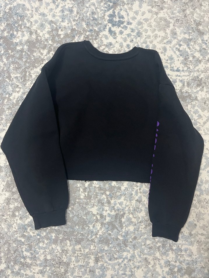 Kadın Mor Baskılı Uzun Kollu Sweatshirt - Görsel 2