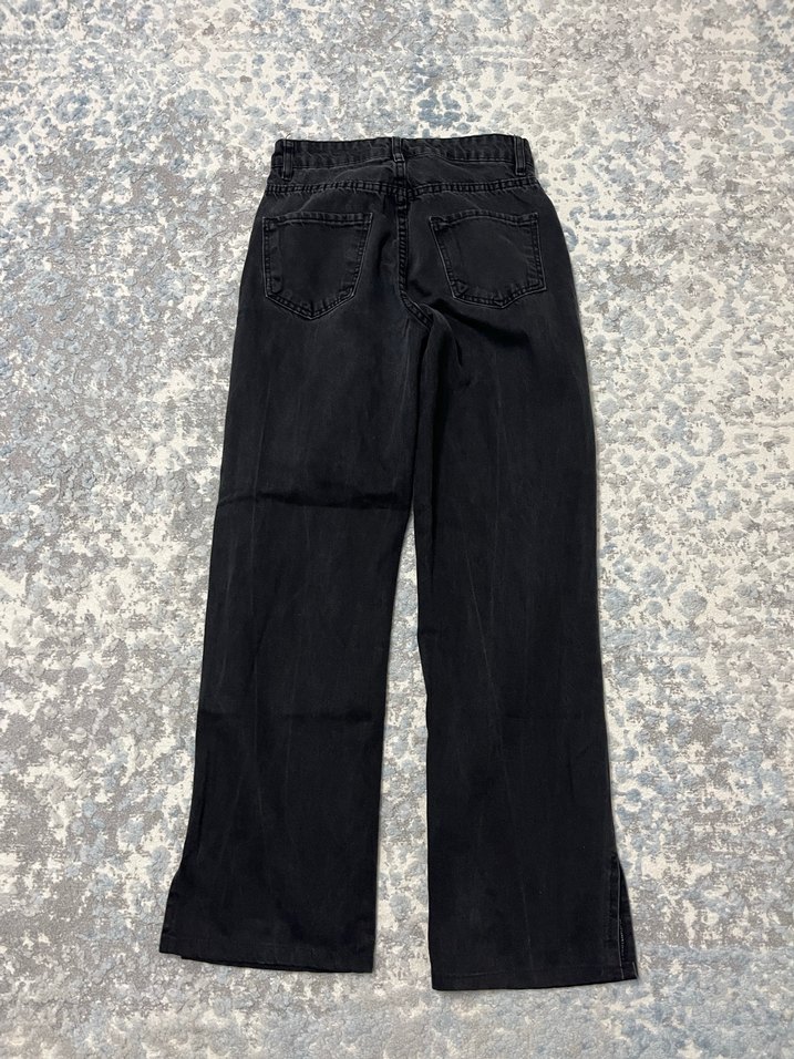 Siyah Bol Kesim Denim Jean - Görsel 3