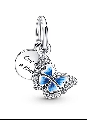 Mavi kelebek sallantılı charm