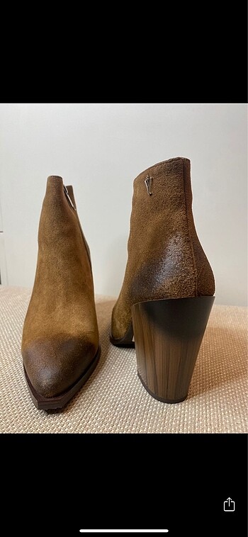 İlvi Steel Hakiki Süet Yarma Deri Kadın Topuklu Ayakkabı - Görsel 5