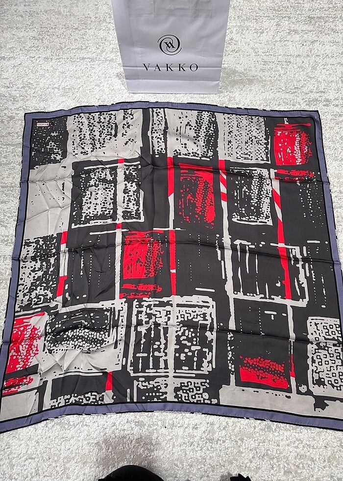 Orjinal Vakko İpek Eşarp - Görsel 2