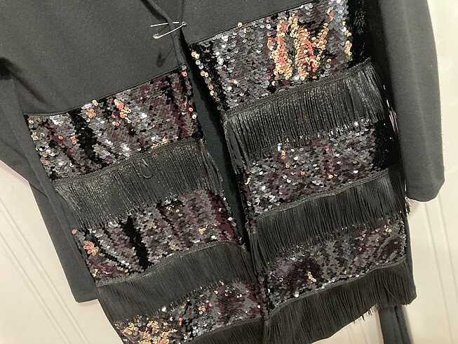 xl Beden Püskül ve pul detaylı ceket
