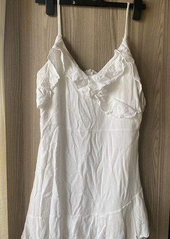 Beyaz mini elbise - Görsel 3