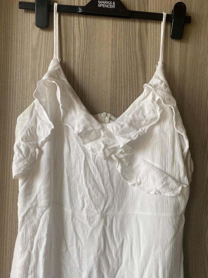 Beyaz mini elbise - Görsel 2