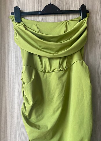 Askılı Drapeli Mini Elbise - Görsel 6