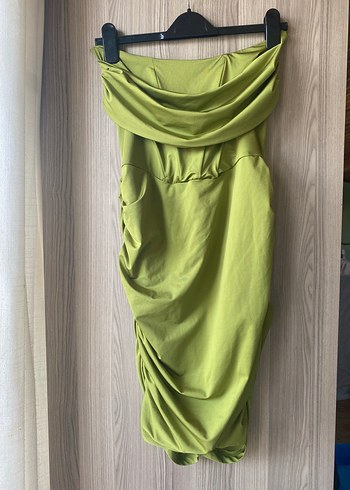 Askılı Drapeli Mini Elbise - Görsel 5