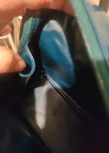 CLİNİQUE petrol Mabi Yılan Derisi Desenli Vintage Deri Çanta - Görsel 6