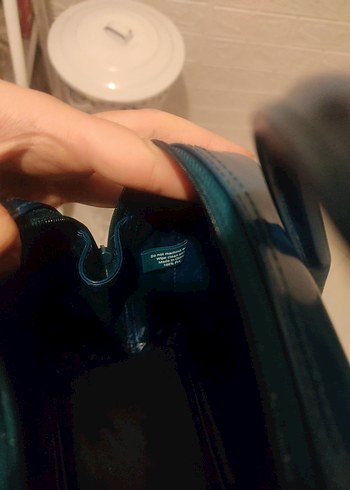 CLİNİQUE petrol Mabi Yılan Derisi Desenli Vintage Deri Çanta - Görsel 4