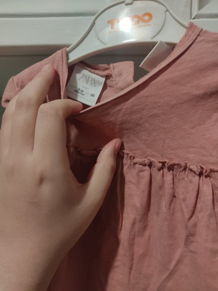 ZARA Kız Çocuk Pembe Uzun Kollu Elbise - Görsel 2