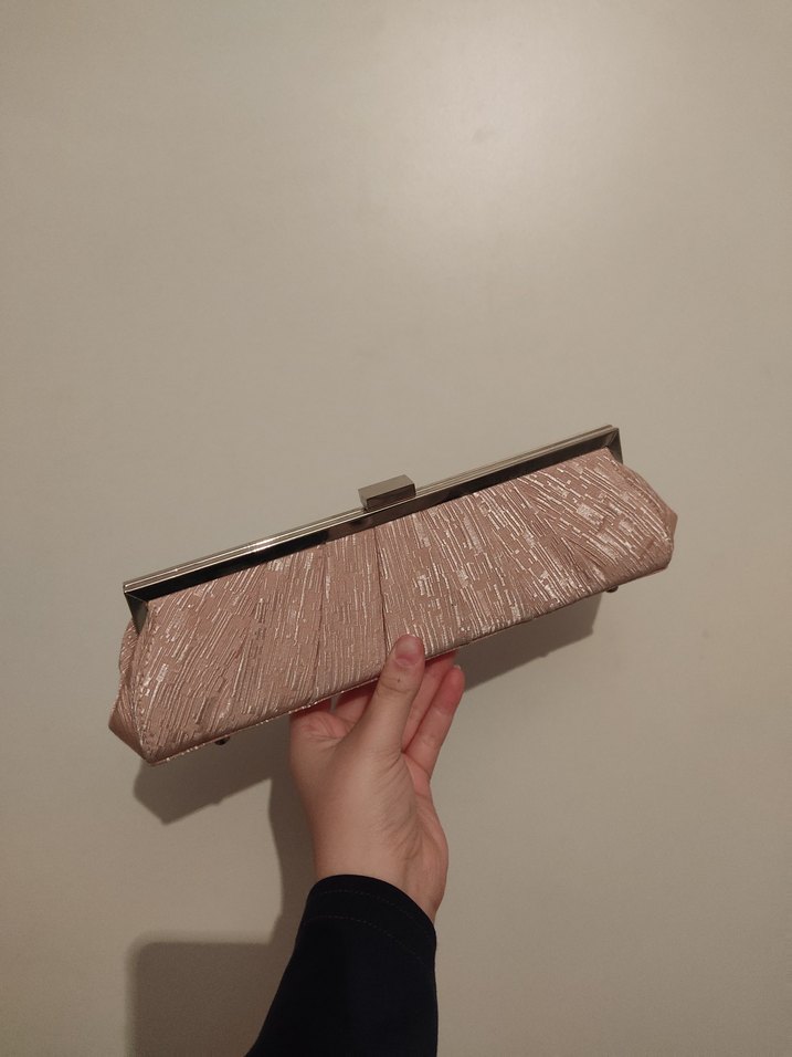 Bej Piliseli Kadın Portföy Çanta - Görsel 2