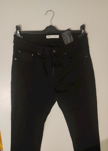 ZARA Siyah kadın Midi Kot Pantolon - Görsel 7