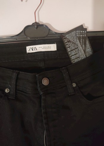 ZARA Siyah kadın Midi Kot Pantolon - Görsel 4