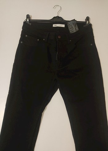 ZARA Siyah kadın Midi Kot Pantolon - Görsel 6