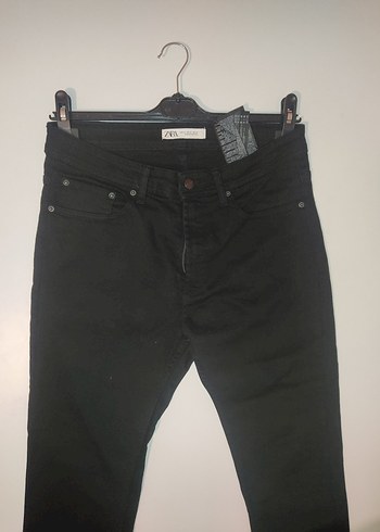 ZARA Siyah kadın Midi Kot Pantolon - Görsel 8