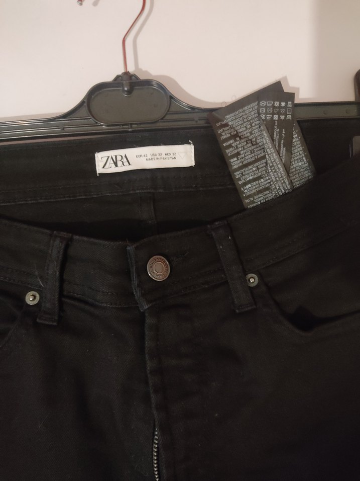 ZARA Siyah kadın Midi Kot Pantolon - Görsel 4