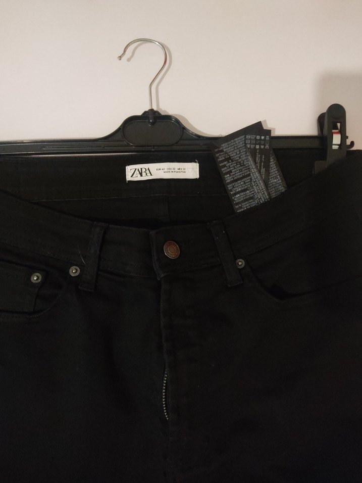 ZARA Siyah kadın Midi Kot Pantolon - Görsel 2