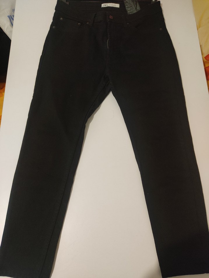 ZARA Siyah kadın Midi Kot Pantolon - Görsel 5