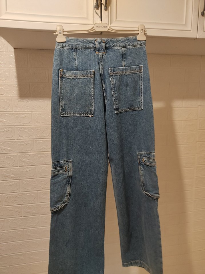 MANGO Bol Kesim Midi Kot Pantolon - Görsel 4