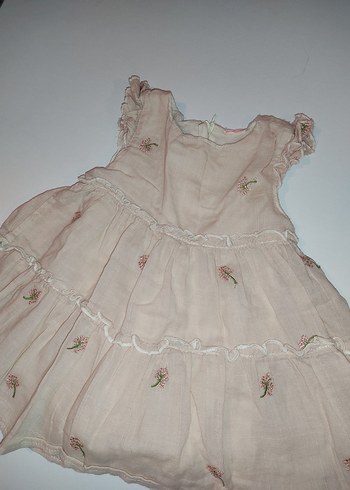 LCW KIZ ÇOCUĞU KETEN ÇİÇEKLİ ELBİSE - Görsel 2