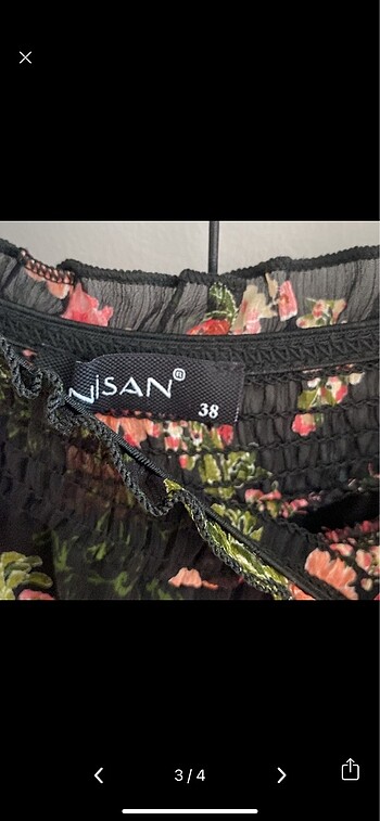 m Beden Şifon çiçekli elbise