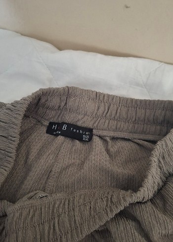 xxl Beden Gri Keten Piliseli Salaş Kadın Pantolon