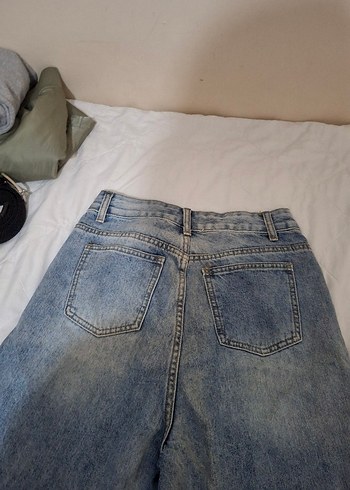xs Beden Gri Mavi Salaş Kesim Kadın Kot Pantolon