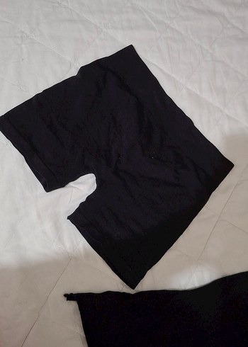 Siyah Keten Hamile Şortu - Görsel 2