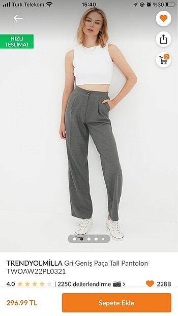 Gri kumaş pantalon