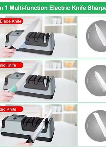 Diğer Elektrikli Mutfak Bıçak Bileyici Gri