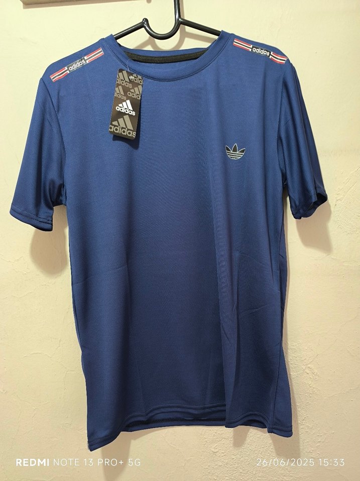 Mavi Adidas Spor Tişörtü, Kısa Kollu, Rahat Kesim - Görsel 2