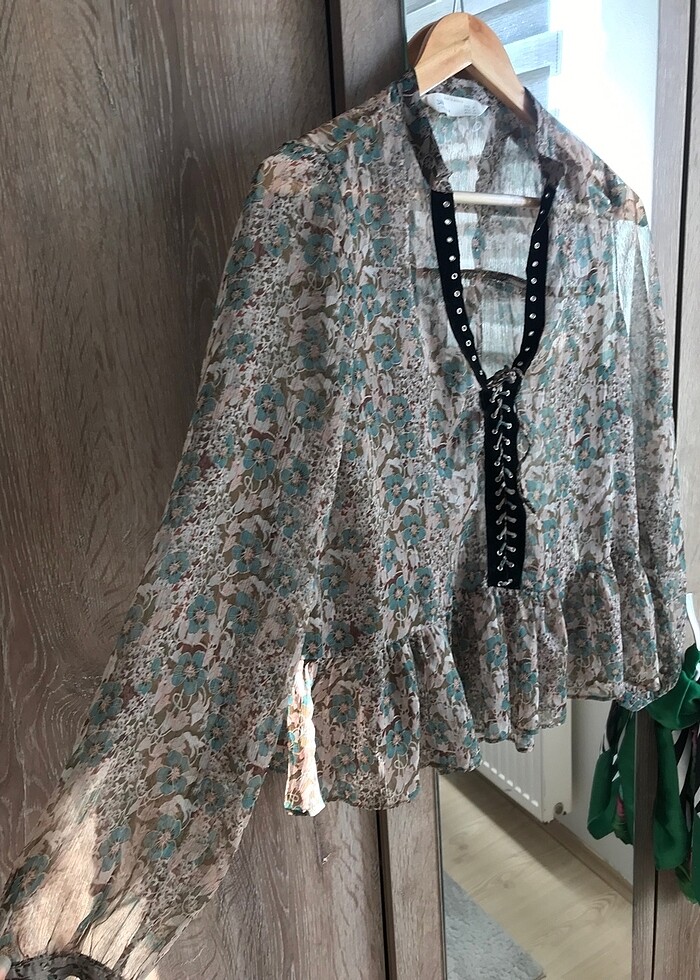 Zara Transparan Bluz - Görsel 4