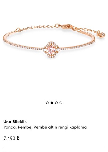 Pembe Altın Renkli Yonca Detaylı Bileklik - Görsel 3