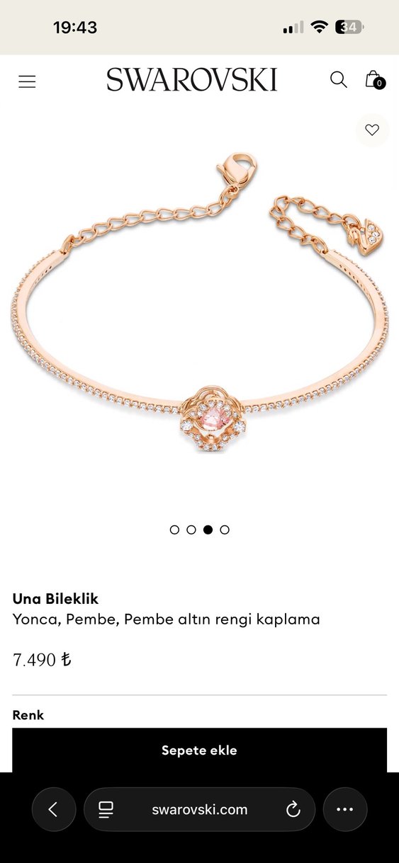 Pembe Altın Renkli Yonca Detaylı Bileklik - Görsel 2