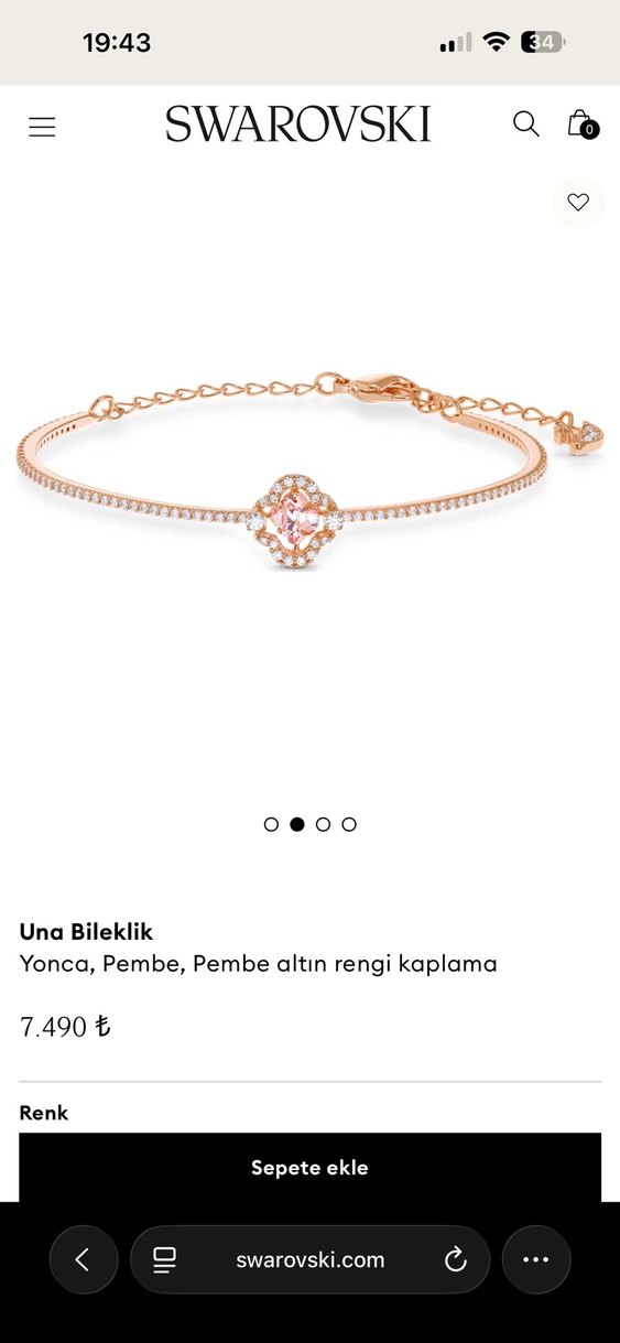 Pembe Altın Renkli Yonca Detaylı Bileklik - Görsel 3