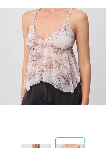 Trendyol & Milla Romantik Pembe Desenli İnce Askili Bluz