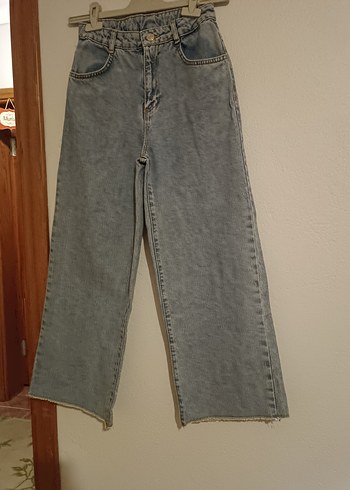 LC Waikiki Gri Bol Kesim Midi Kot Pantolon 13 ,14 yaş