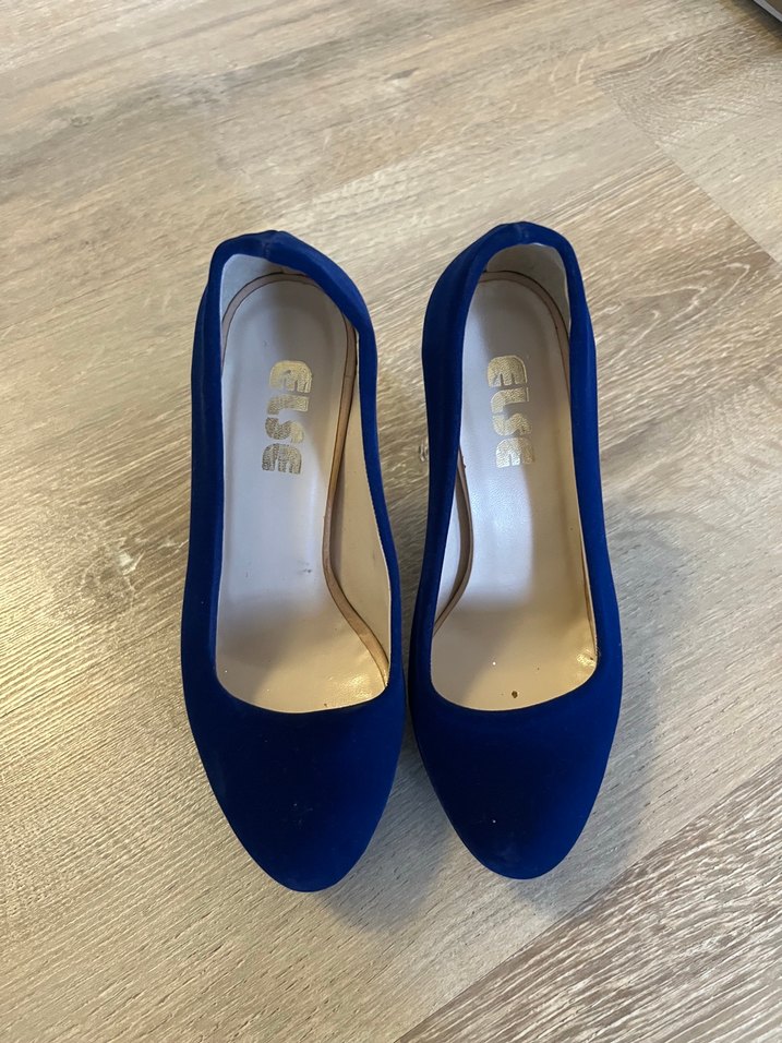 Parlak Mavi Platform Topuklu Kadın Ayakkabı - Görsel 3