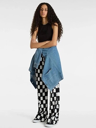 Vans jean damalı kot pantolon