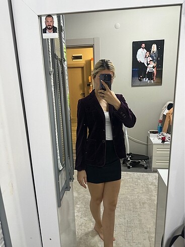 Diğer Mor süet kadife blazer ceket