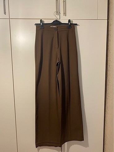 Bershka Yüksek Bel Palazzo Pantolon S Kahve