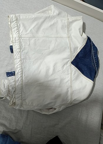 s Beden beyaz Renk Beyaz Kadın Denim kot Ceket