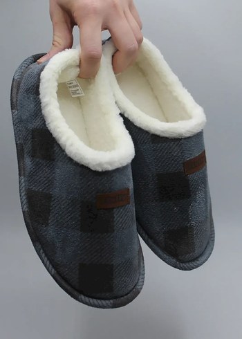 erkek peluş süet ev ayakkabıları - Görsel 2