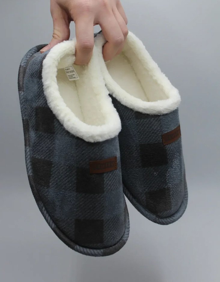 erkek peluş süet ev ayakkabıları - Görsel 2
