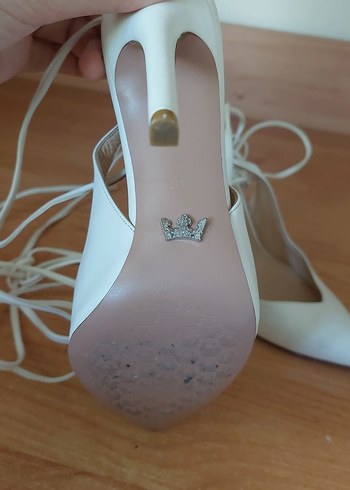36 Beden beyaz Renk Beyaz Süet Bağcıklı Stiletto Topuklu Ayakkabı