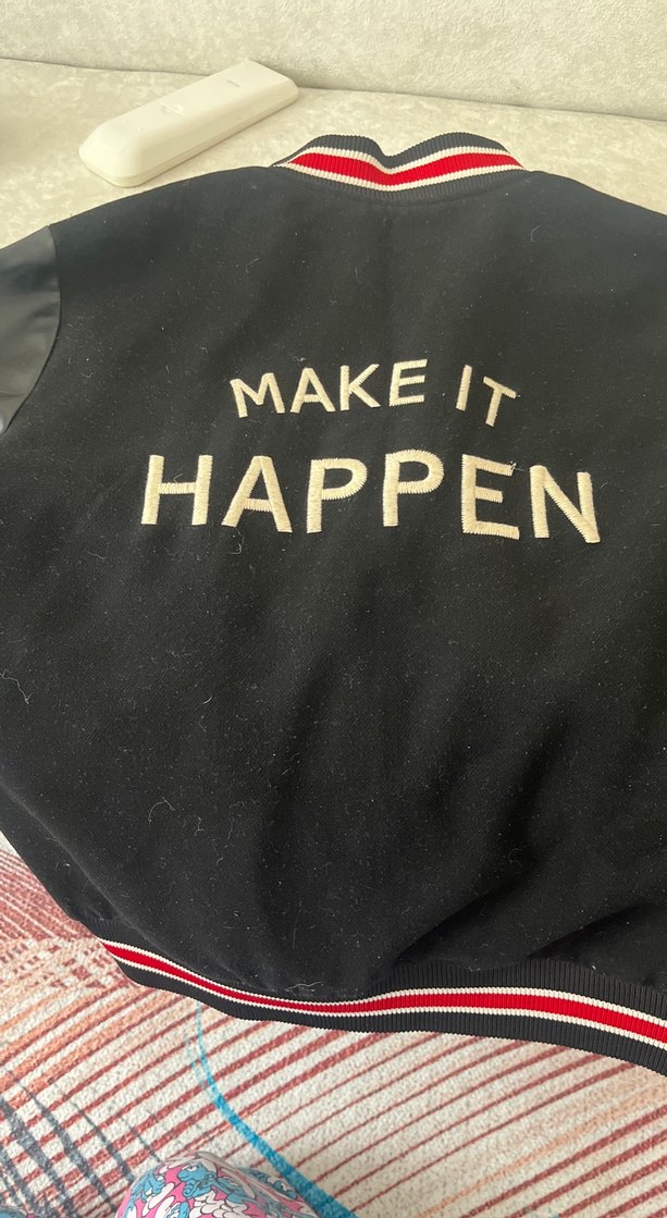 Siyah Deri Kollu Kolej Ceket - Görsel 2